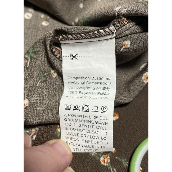 SHEIN Curve Brown Floral Print Blouse Women's Plus Size 4XL - Picture 5 of 8